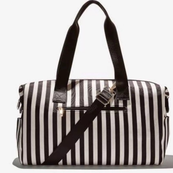 Alice + Olivia black&white positano striped weekend/duffel bag - Picture 8 of 8